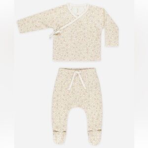 Quincy Mae Wrap Top + Footed Pant Set || Primrose || 0-3M